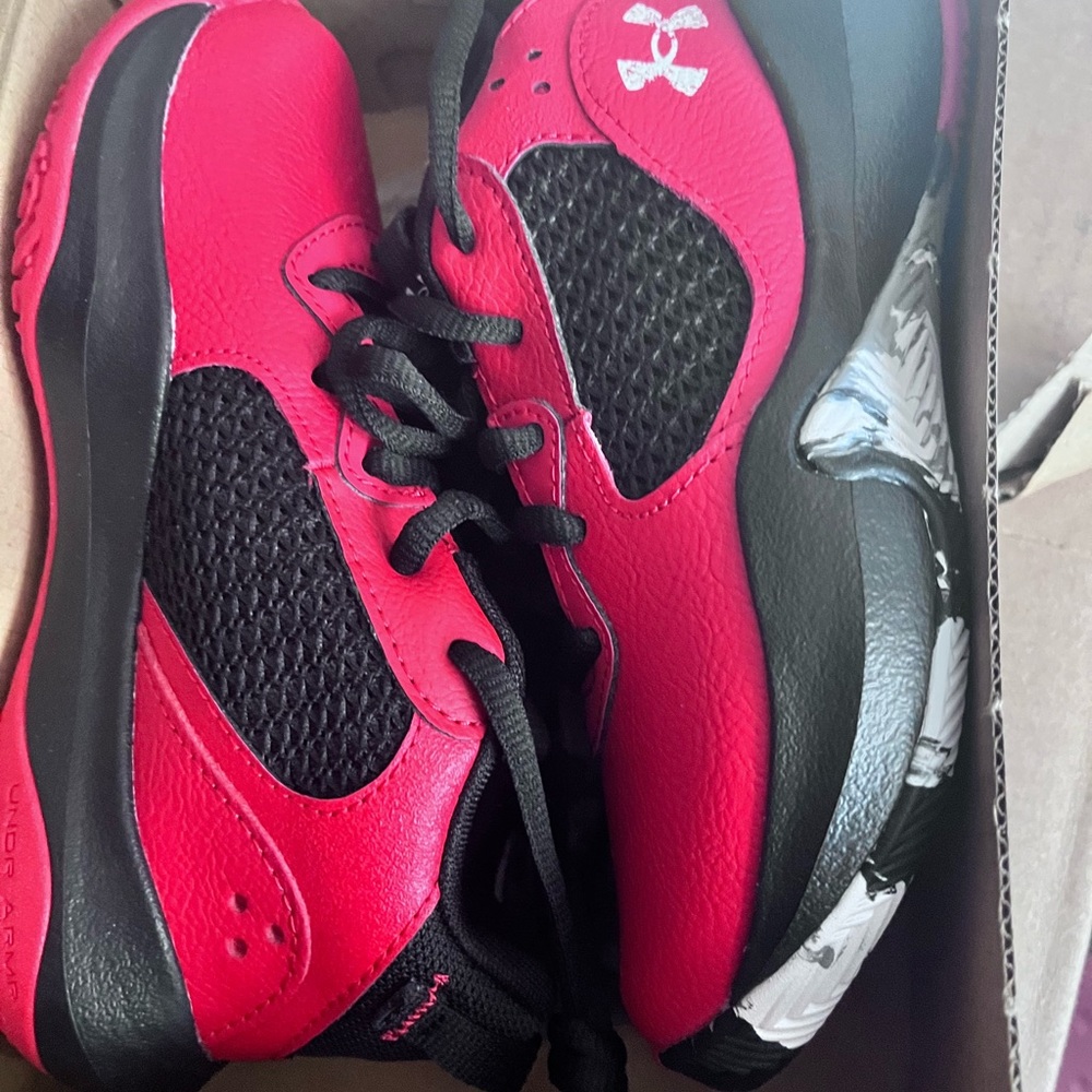 Under Armour Kids Red and Black Sneakers